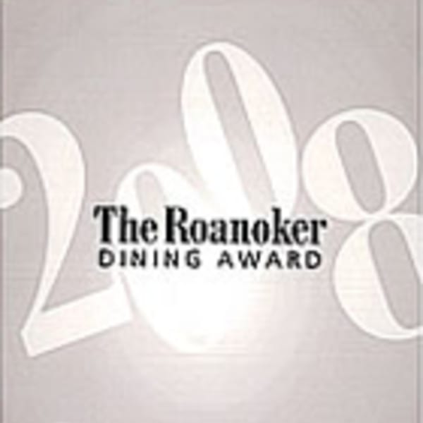 The Roanoker Dining Award logo with "2008" in large, faded numbers in the background.
